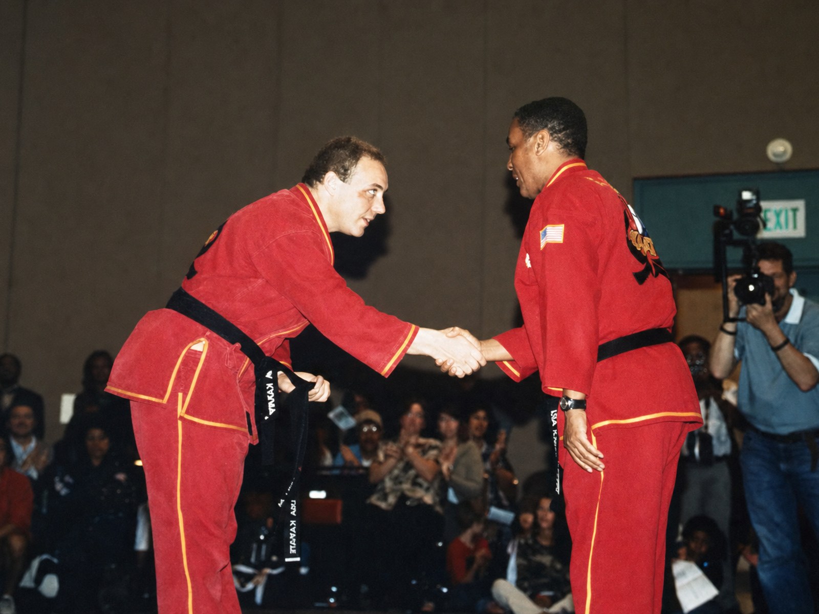 Matthew Lindahl at a second-degree black belt promotion ceremony